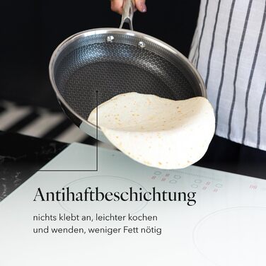 Набір сковорідок Florina Bratpfannen з нержавіючої сталі, 20/24/28 см, 3 шт. | 3-шарова конструкція, алюмінієвий сердечник, для всіх плит, піч-безпечні, ергономічні ручки, дзеркальний блиск