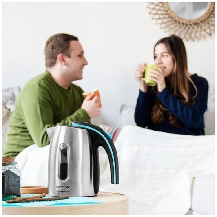 Електричний чайник Cecotec ThermoSense 1.2 л, бездротовий, з нержавіючої сталі, знімний фільтр від накипу