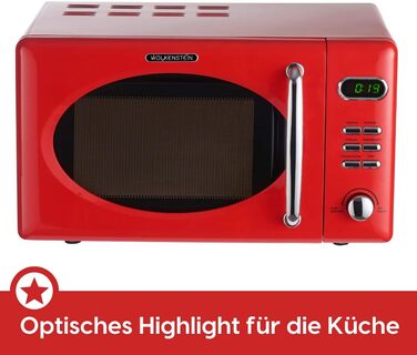 Мікрохвильова піч Wolkenstein Retro WMW720 I 700W, 20L, 5 рівнів потужності, 8 програм, розморожування, LED-дисплей