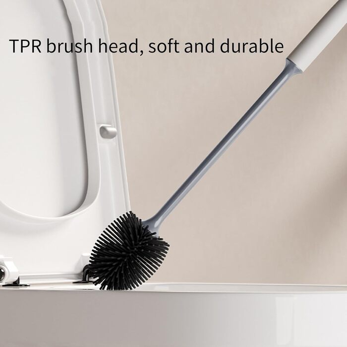 Набір силіконових щіток для максимальної гігієни: щітка для унітазу та щітка для підлоги, білий колір