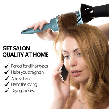 Набір для укладки волосся Haar-Rundbürste: круглі щітки, термостійкий нейлон, кераміка, антистатичні, для салонного догляду, з масажною щетиною