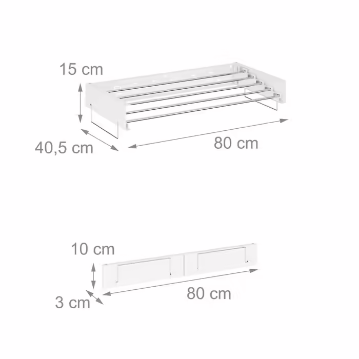 Relaxdays Wall-Mounted Clothes Rail