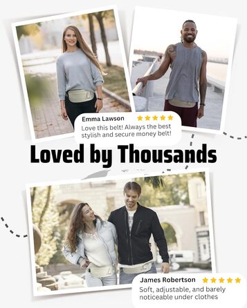 Грифель для подорожей: прихований поясний гаманець для чоловіків та жінок з RFID-блокуванням – безпечний для документів, грошей та телефону (бежевий)