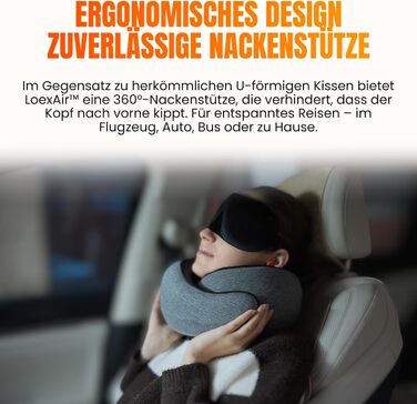 Подушка для шиї в літак, авто: 100% бавовна, Memory Foam, зручна, легка, повний набір для подорожей (маска для сну, беруші) - (Sakura Pink, Hooded Pro)