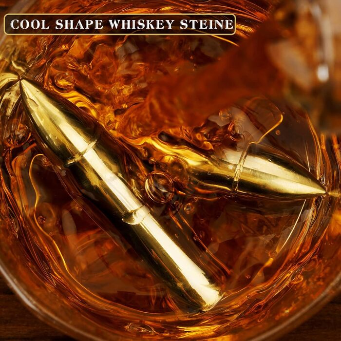 Набір віскі з 2 склянками та 6 камінцями для віскі, подарунок для чоловіків, камінці багаторазового використання, брендовий подарунок