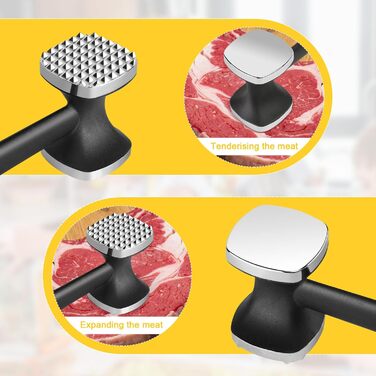 Подвійний молоток для м'яса з нержавіючої сталі, молоток для відбивання м'яса, для стейків, шніцелів, курки