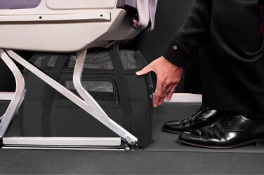 Транспортна сумка для котів та собак, дихаюча та легка, переноска для котів з регульованим плечовим ременем, знімний м'який матрац (Чорний, M)