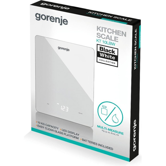 Кухонний ваги Gorenje KT10LBW, білі, 10 кг