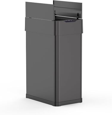 Відро для сміття кухонне автоматичне Kitchen Move Silverlake Schwarz 60л, нержавіюча сталь, педаль, великий об'єм