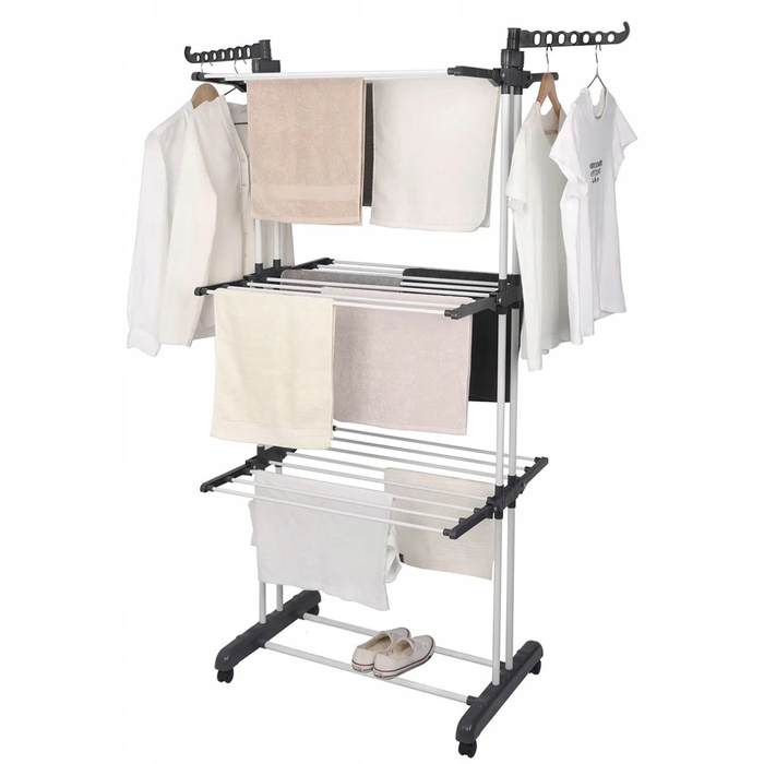 Вертикальна розкладна сушарка для одягу та білизни на колесах XXL