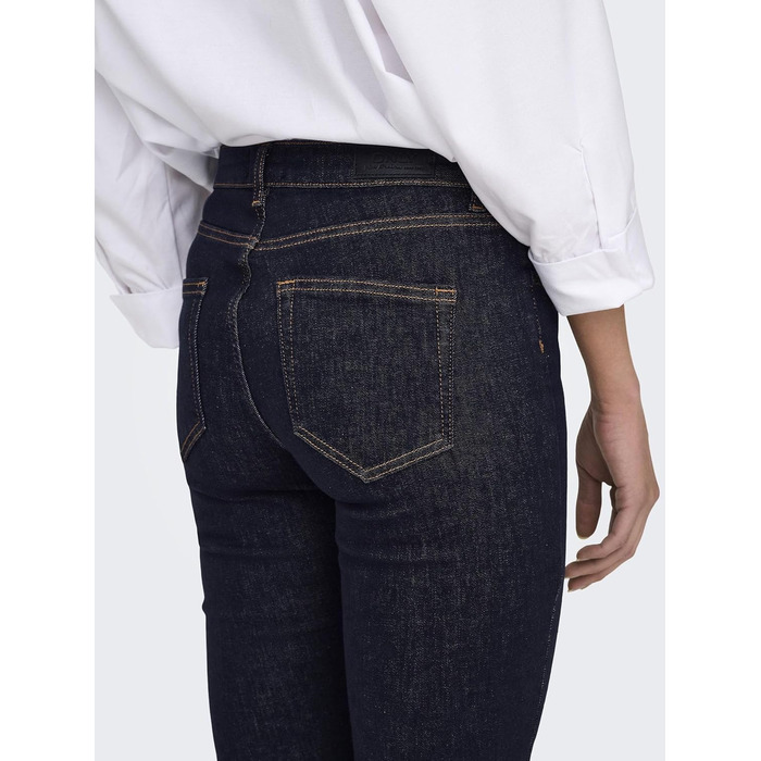 Джинси жіночі кльош ONLBLUSH, середньої посадки, розмір XL/30L, темно-синій денім