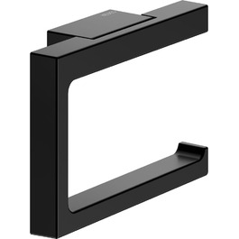 KEUCO Metal Toilet Paper Holder, Matt Black, Open Design, Toilet Roll Holder for Bathroom and Guest Toilet, Edition 11