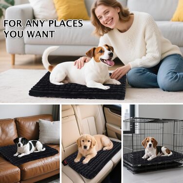 М'яке ортопедичне ліжко для собак BVAGSS, 75x50 см, чорне. Лежанка для собак, миється, з неслизьким дном, плюшеве ліжко для маленьких, середніх та великих собак.