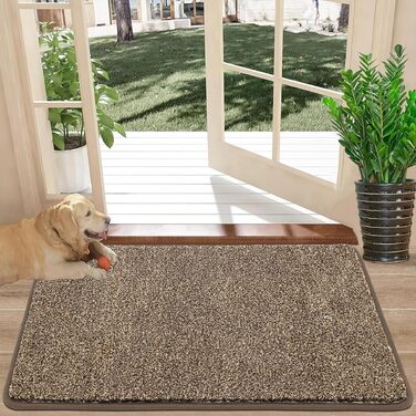 Придверний килимок Pauwer протиковзкий та зносостійкий, мийний килим для входу, тераси, саду та коридору, 80x120 см, коричневий