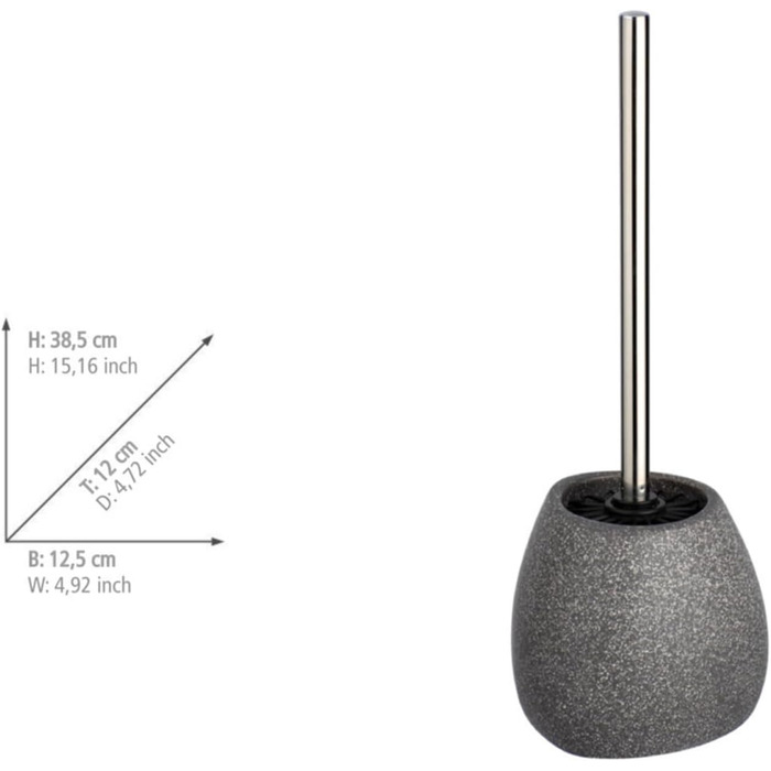 Набір для туалету WENKO Mod. Pion, сірий, з тримачем з кераміки та змінною щіткою