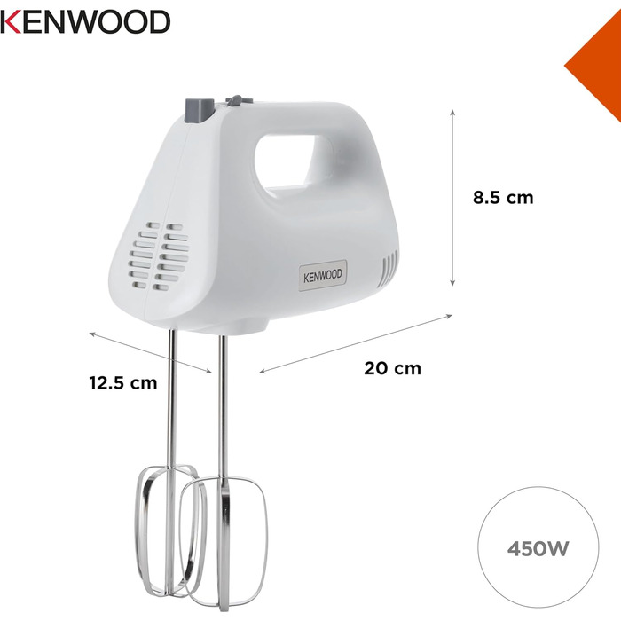 Міксер ручний Kenwood QuickMix Go HMP40.000GY з кейсом, вінчики та гак для тіста, ложка-мірка, 350W, сірий