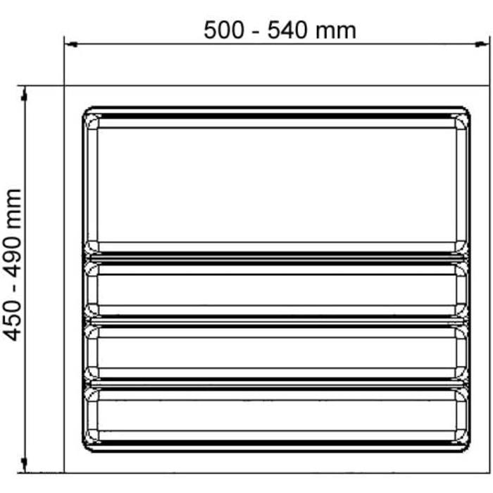 Cutlery insert SCOOPII 60 cm (W 500-540 x D 450-490 mm) / Multi-purpose insert/Cutlery box/Cutlery inserts