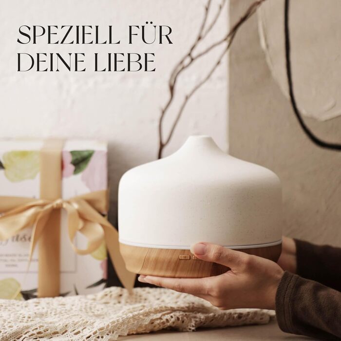 Дифузор ароматної олії Porseme 500 мл, скляний, ультразвуковий, з LED-підсвіткою 7 кольорів, для ефірних олій, тихий, для дому (Rosegold)