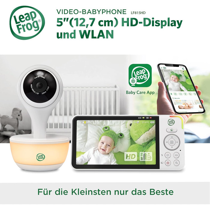 Відеоняня LeapFrog LF2513 без Wi-Fi, IPS LCD екран 2.8 дюйма, поворот та нахил, нічне бачення, 300 метрів, датчик температури, до 12 годин роботи, LF2513 2.8' Video (LF815HD 5' Video)