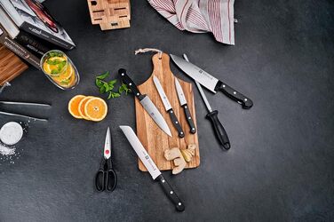 ZWILLING Twin Chef 8-Piece Knife Block Set - Stainless Steel Knives with Bamboo Block, Sharpening Steel & Scissors