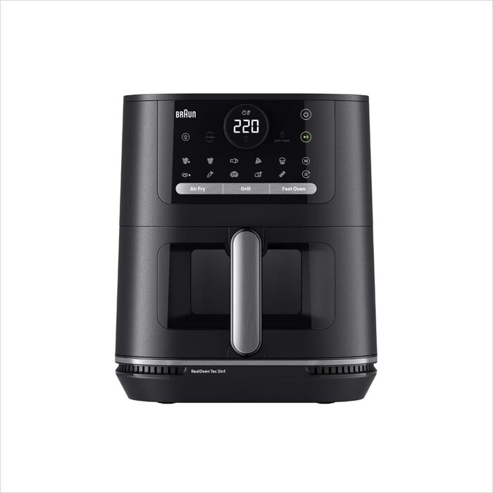 Фритюрниця електрична Braun MultiFry 5 HF5030 6л з технологією RealAir, чорна - аерофритюрниця з сенсорним керуванням та 20 програмами