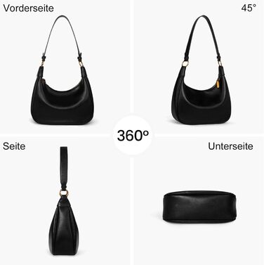 Сумка жіноча GSenhui Y2K маленька елегантна Hobo через плече з PU шкіри чорного кольору для подорожей