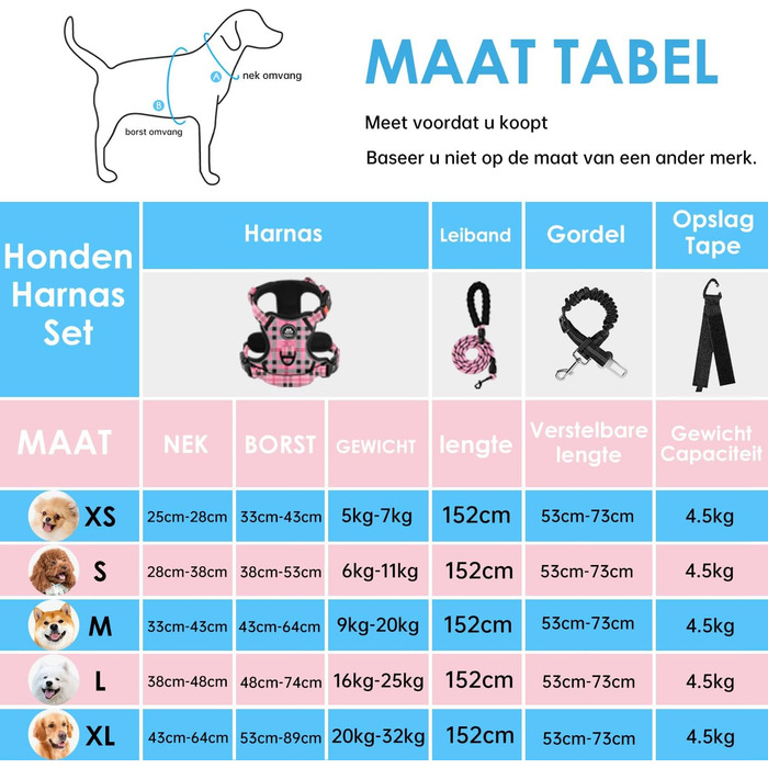 Шлейка для собак середнього розміру NESTROAD, розмір M, анти-тягнуча, з гамаком, безпечна, для собак, середній розмір, обхват шиї 33~43 см, обхват грудей 43~64 см, з підкладкою, рожевий принт