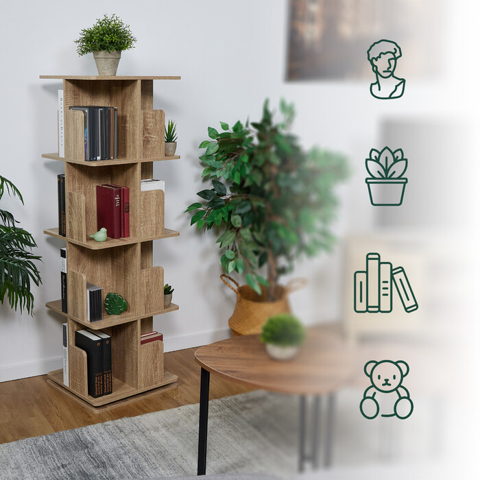 Relaxdays Corner Bookshelf with Wood-Look Finish