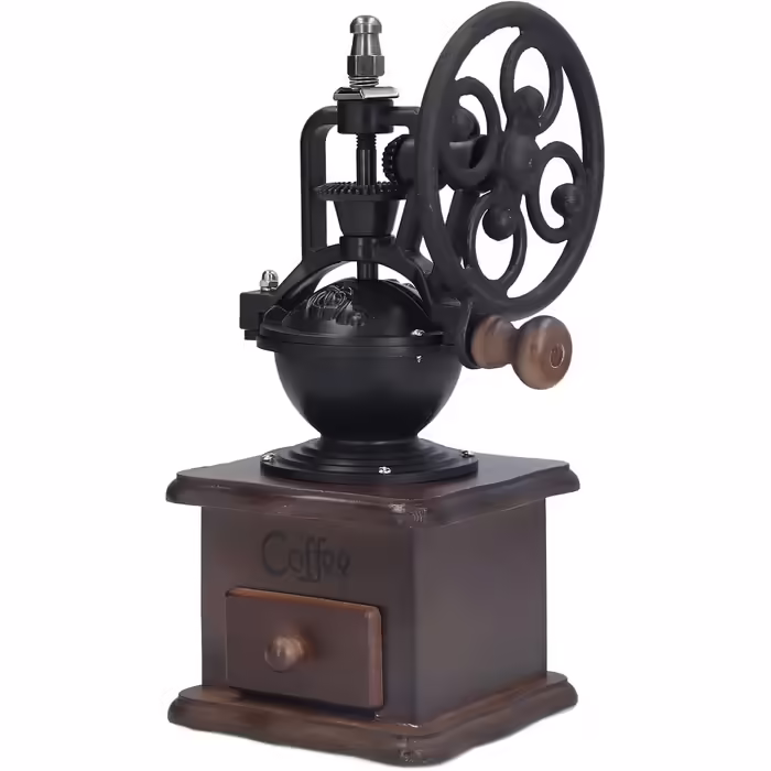 Manual Coffee Grinder, Vintage Espresso Grinder with Hand Crank Portable Coffee Mill Retro Hand Coffee Grinder with Infinite Adjustment, for Coffee Espresso