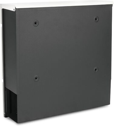 Поштовий ящик BRUBAKER Yellow Square з газетницею, жовтий - сучасний настінний поштовий ящик з алюмінію, 2 ключі, жовто-білий-антрацит