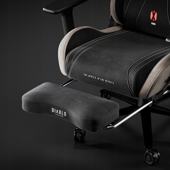 Ігрове крісло Diablo Chairs X-Horn 2.0, тканина, чорно-сіре