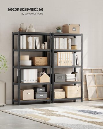 SONGMICS 2-Tier Industrial Bookshelf & Storage Rack - 40 x 90 x 180 cm