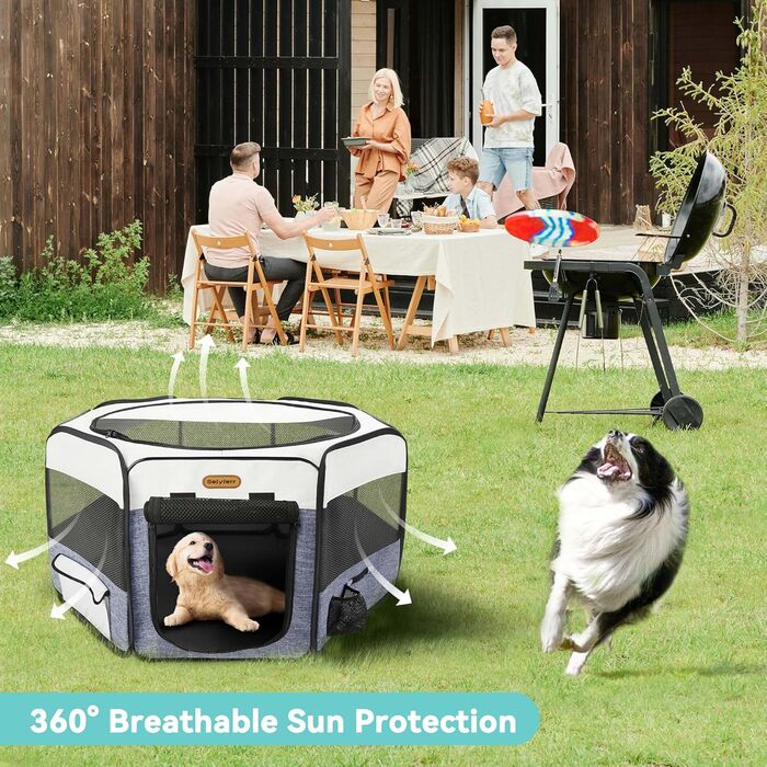 Клітка-загон для собак, портативна клітка для тварин, складаний загон, вольєр для цуценят та котів (M, блакитний)