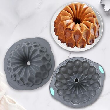 4 шт. Силіконові форми для кексів Tongjude, 6/7/8 чашок, сірі, для випічки кексів, хліба та желе