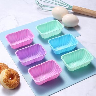 Tongjude 45-Piece Silicone Baking Molds Set, 6-Cup Silicone Baking Mold for Baking Bread, Ribbed Cupcake, Non-Stick Kitchen Baking Molds, with Measuring Cup and Spoon Set, gray