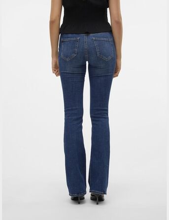 Джинси жіночі VERO MODA VMFLASH, середньої посадки, розкльошені, L/32L, темно-синій денім