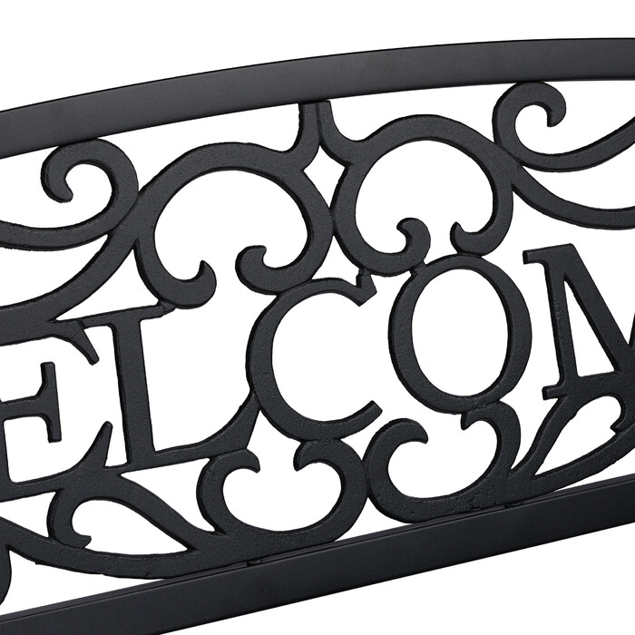 Relaxdays Metal Garden Bench Welcome