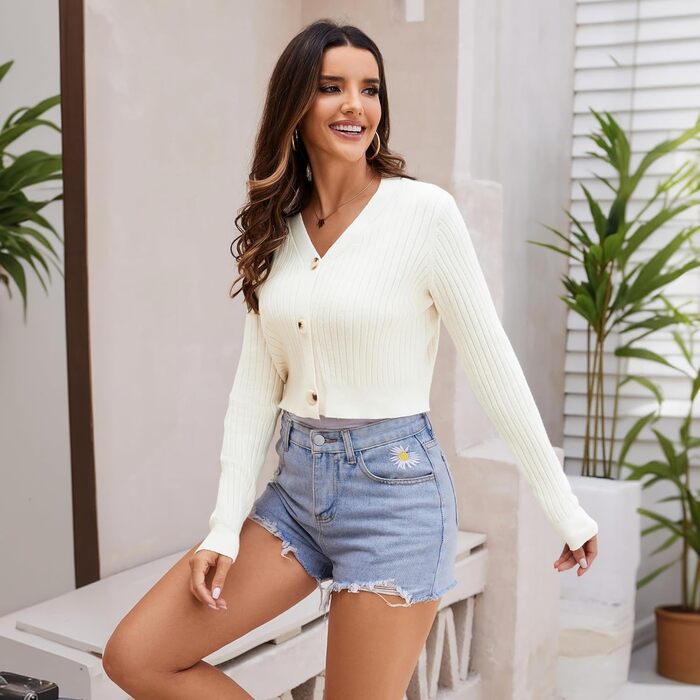 Кардиган жіночий з довгими рукавами Satuun, однотонний, на ґудзиках, болоер, кремовий, XL