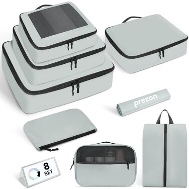 Органайзери для валізи Prezon, набір 8 шт, легкі, для подорожей (м'ятний)