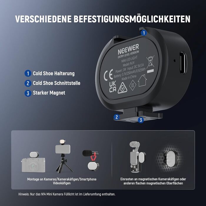 NEEWER RGB LED панель для відеозйомки, 8W, 2700K–7500K, портативна, з регулюванням кольору, CRI 97, 4000mAh, металева, для DSLR, стрімінгу, відеозйомки