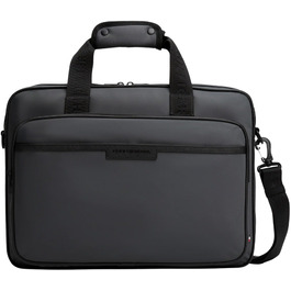Сумка для ноутбука Tommy Hilfiger Repreve з ременем для візка, чорна (Black/Dark Grey)