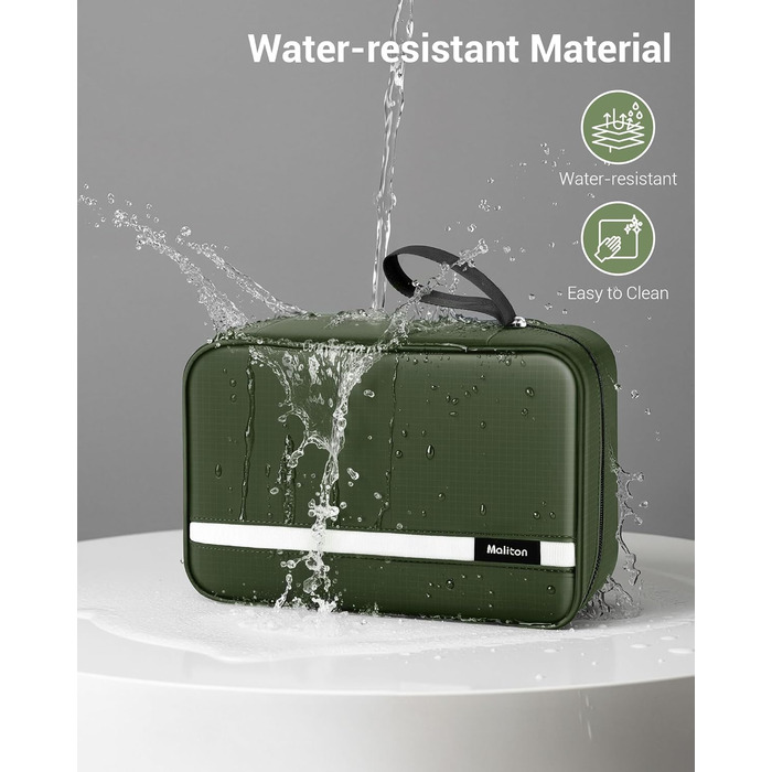 Сумка для туалетних речей Maliton: велика, водонепроникна, з 4 відділеннями | Косметичка для подорожей, спорту, плавання | Складана, компактна (Qlive-green)
