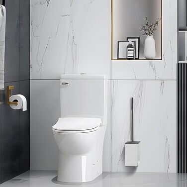 Набір для чищення унітазу Exleco з щіткою та змінною щіткою, золотий, для ванної кімнати