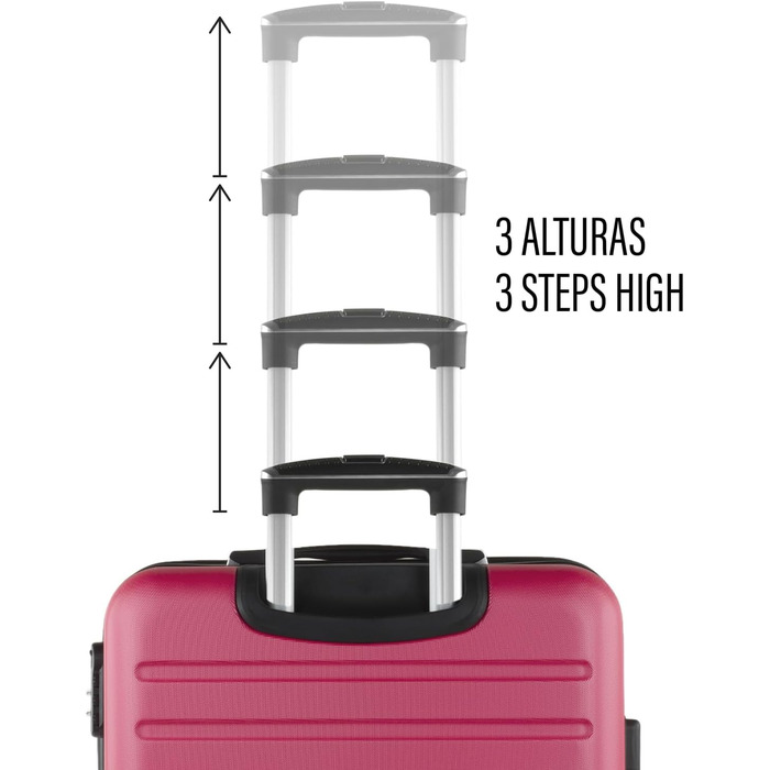 Чемодан валіза на колесах KPAT Fuchsia S+L: міцний корпус, великий вибір для подорожей