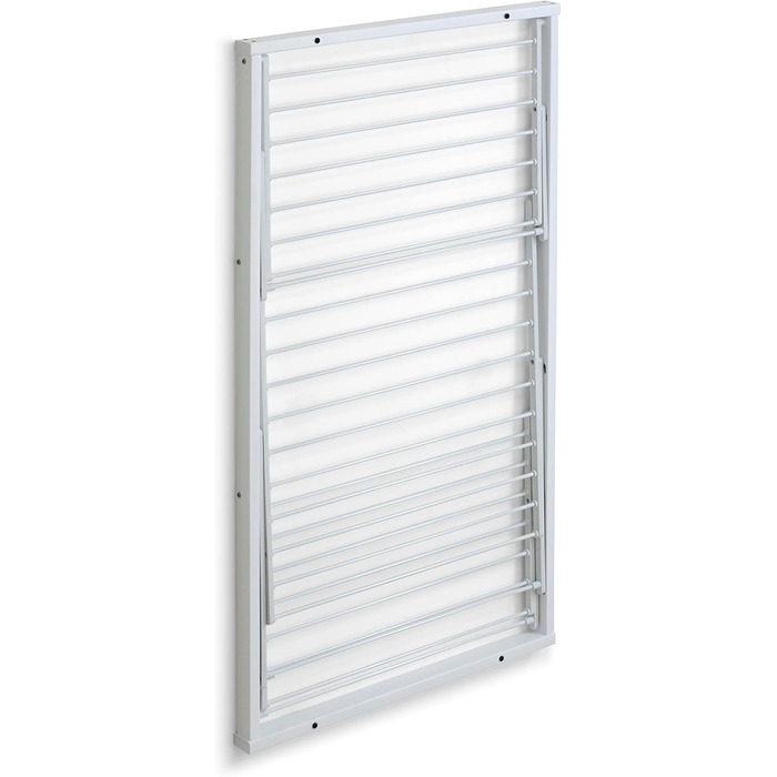 Настінна сушарка для білизни Karim від Arredamenti Italia, дерев'яна, висувна, 16 м дроту, фініш з вишневого дерева, міцна конструкція з масиву, незалежні сітки (P63 x L68 x H119 см, білий)