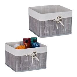 Relaxdays Bamboo Storage Basket Set
