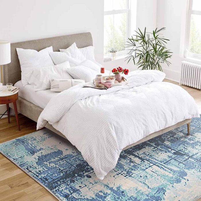 Килим з коротким ворсом для вітальні: абстрактний дизайн, великий, м'який, неслизький, сірий, 120x160 см, 200x300 см, блакитний