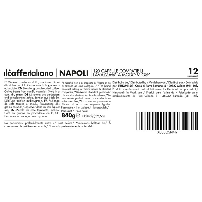 Набір кавових капсул Il Caffè Italiano Napoli, сумісні з Lavazza A Modo Mio, 120 шт по 7.5 г