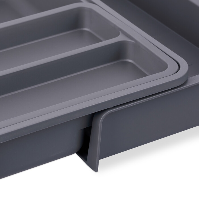 Relaxdays Extendable Cutlery Box in Dark Grey