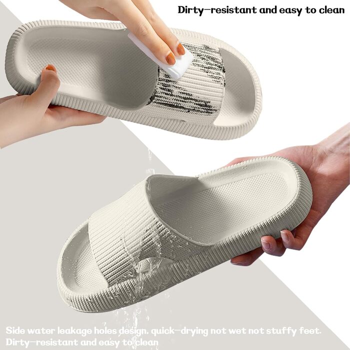 Шльпанці Cozislides Original: м'які, неслизькі шльпанці для дому та басейну (46/47 EU, Бежевий)